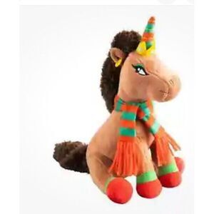 Afro Unicorn Holiday Plush Set – Stuffed Unicorn Toy Christmas 4-Piece Gift Set